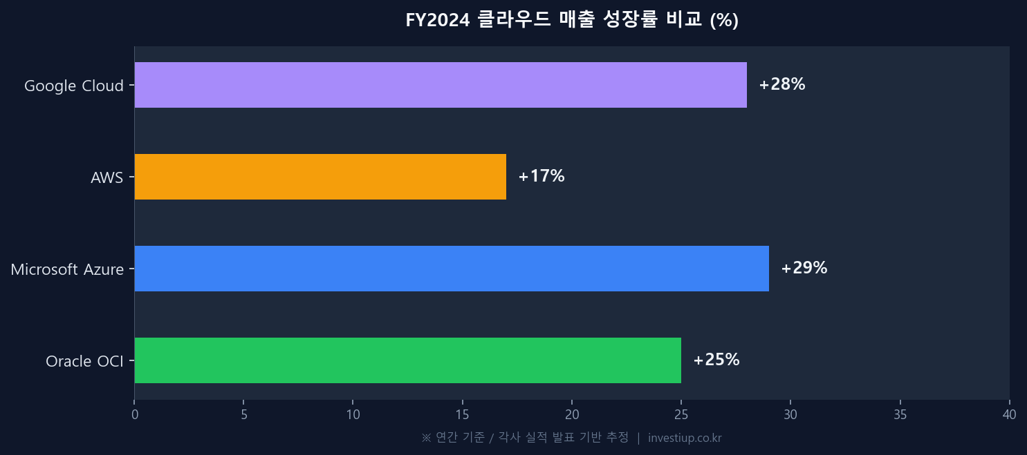 클라우드 성장률 비교 차트